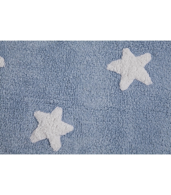 Stars Blue White Rug by Lorena Canals