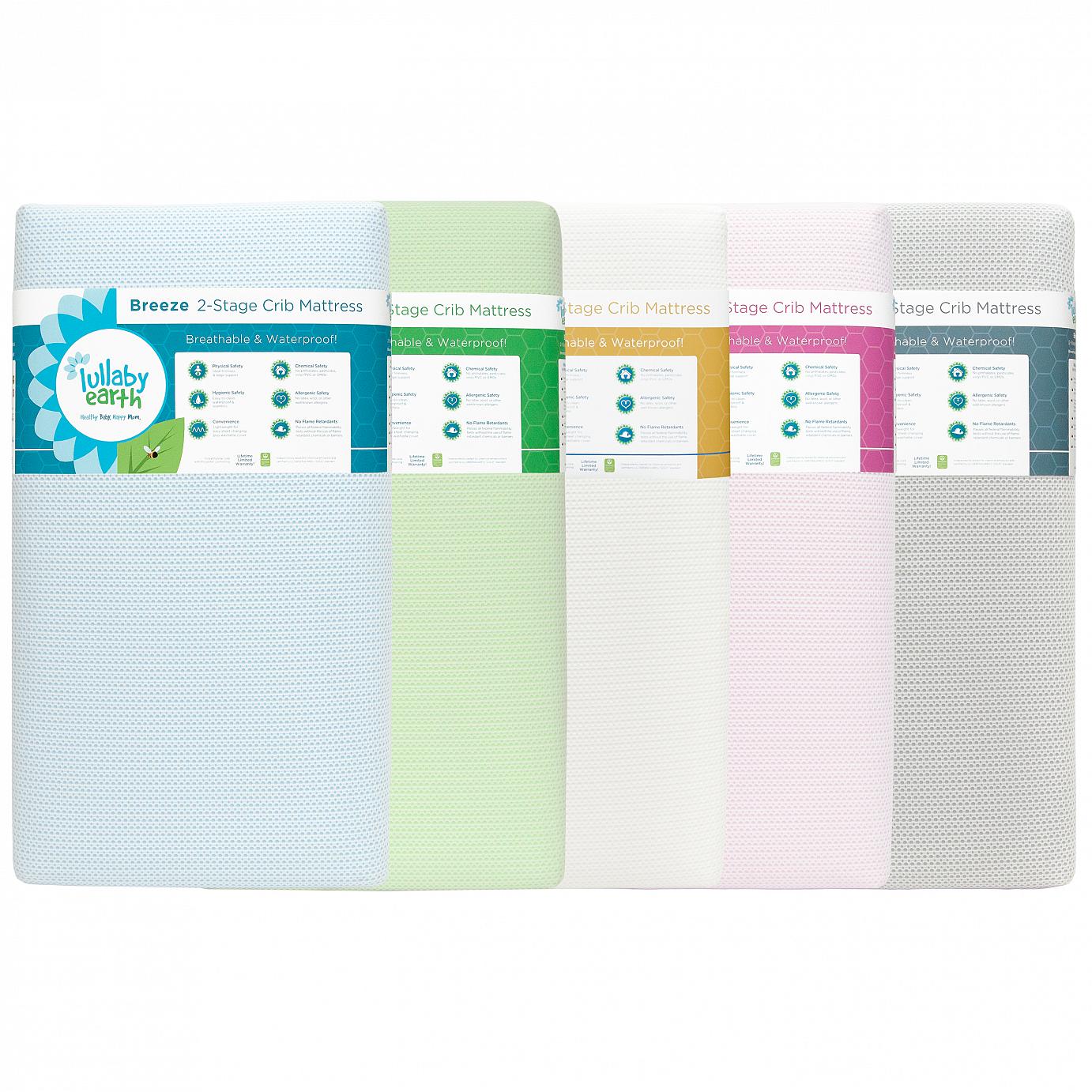 Breeze 2Stage Breathable Crib Mattress in White by Lullaby Earth