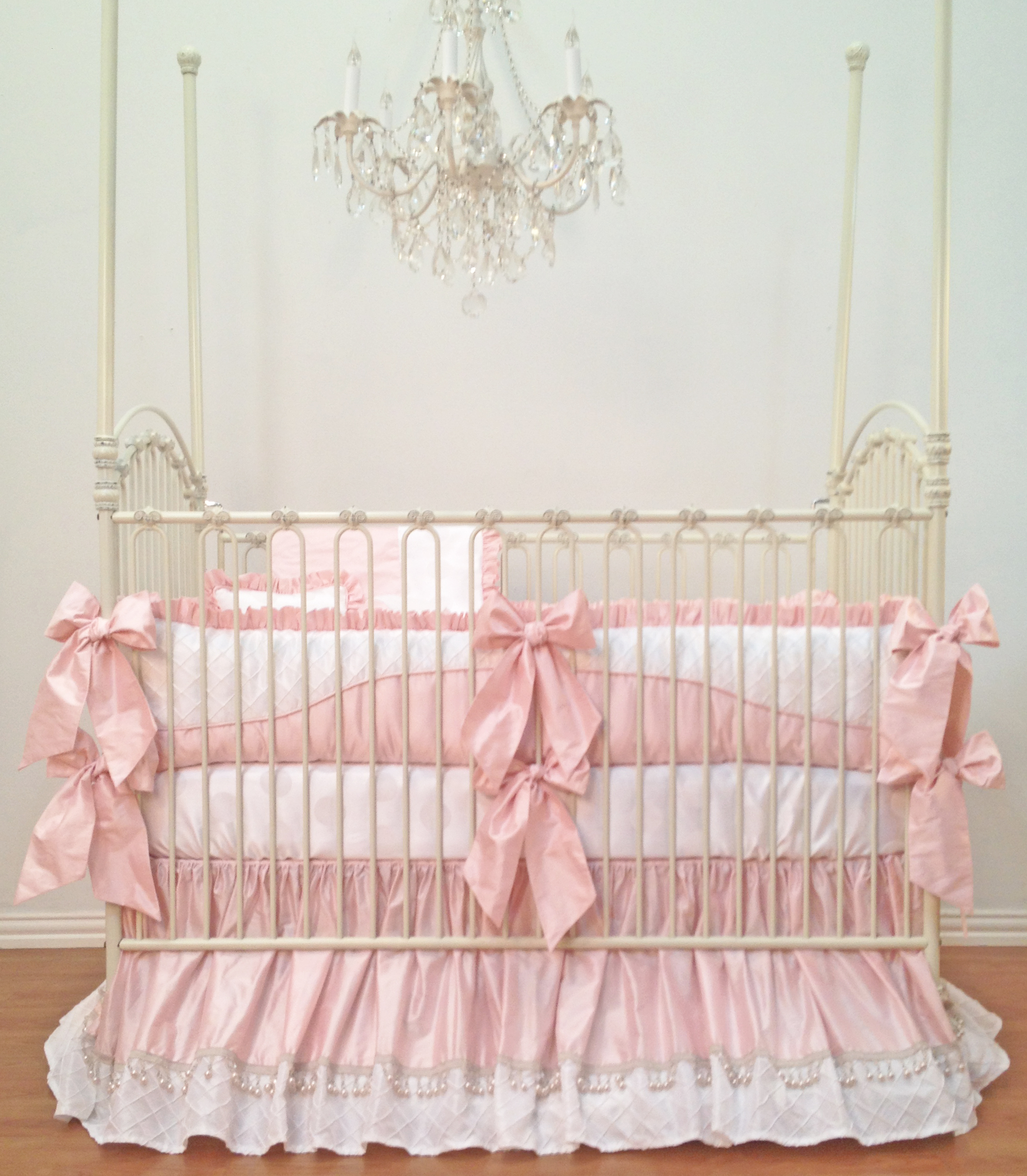 blue and pink crib bedding