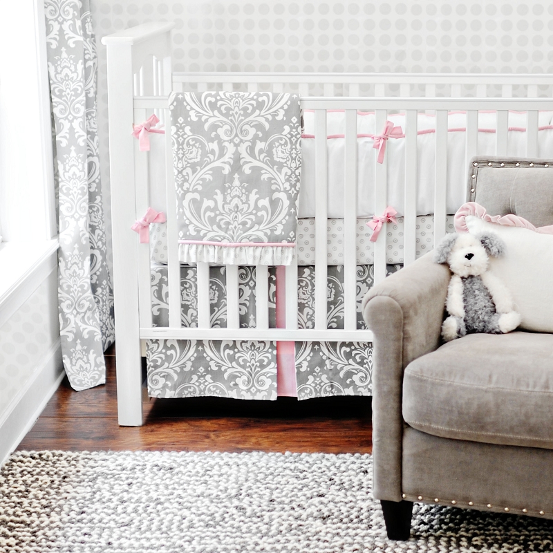 Stella Gray Crib Baby Bedding By New Arrivals