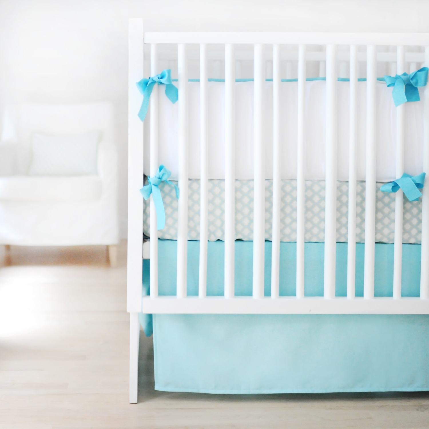 Sweet & Simple Baby Bedding in Aqua by New Arrivals