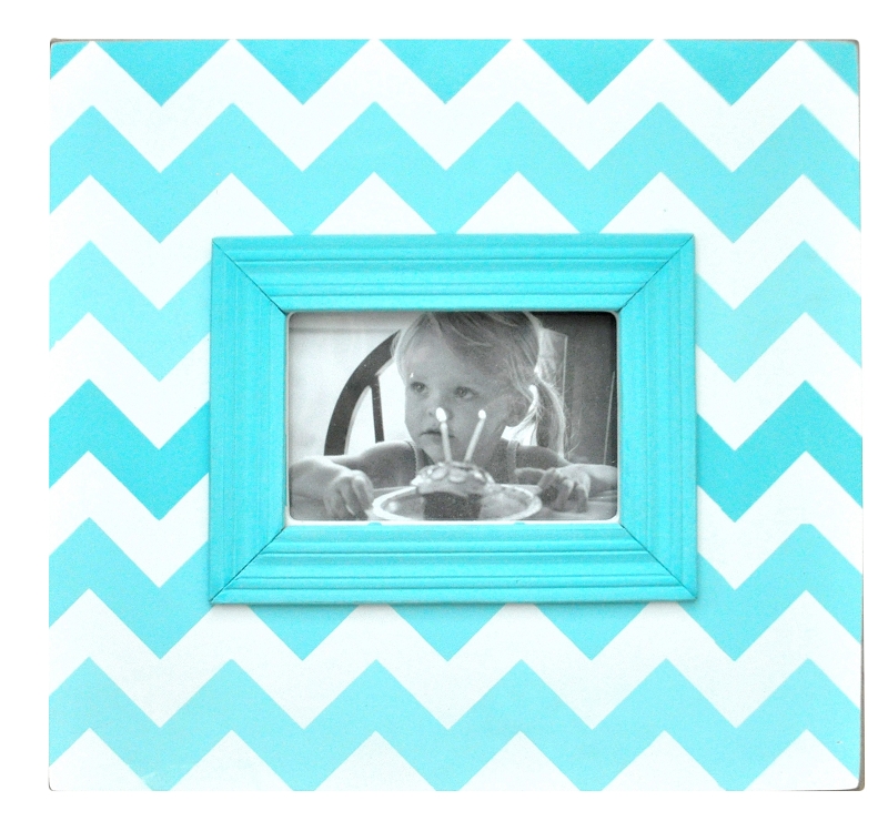 Aqua Chevron Picture Frame By New Arrivals