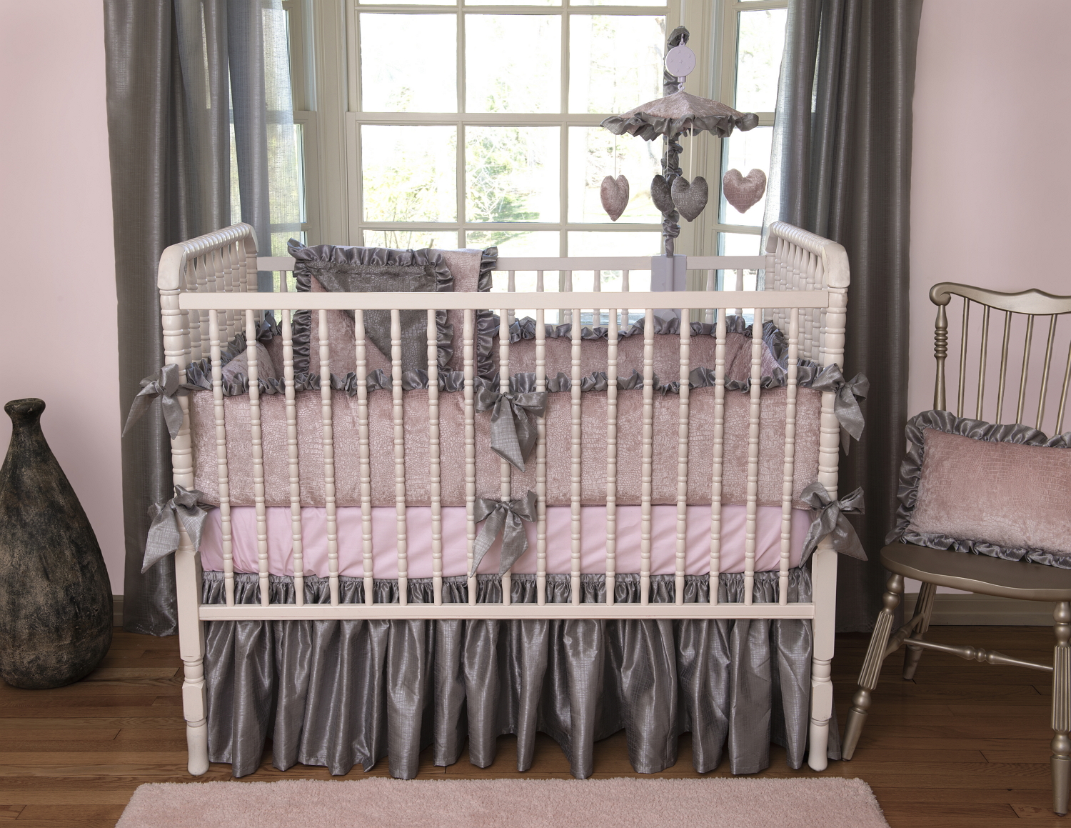 Charlotte Crib Baby Bedding Crib Rail Covers by Bebe Chic