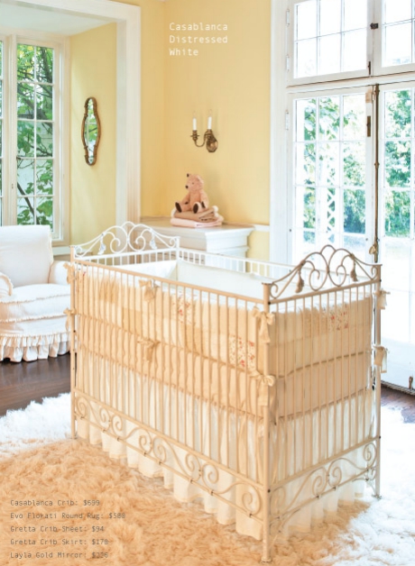 distressed white crib