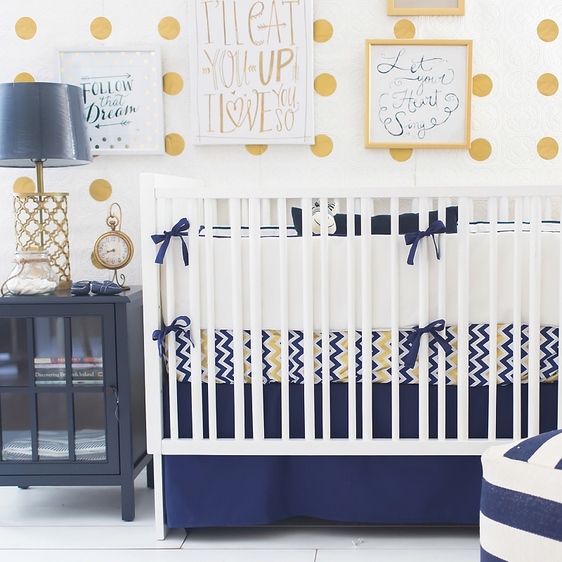 Golden Days In Navy Crib Baby Bedding By New Arrivals - Navy And Gold Baby Bedding Golden Days In Navy Crib Baby Bedding By New Arrivals - Navy And Gold Baby Bedding