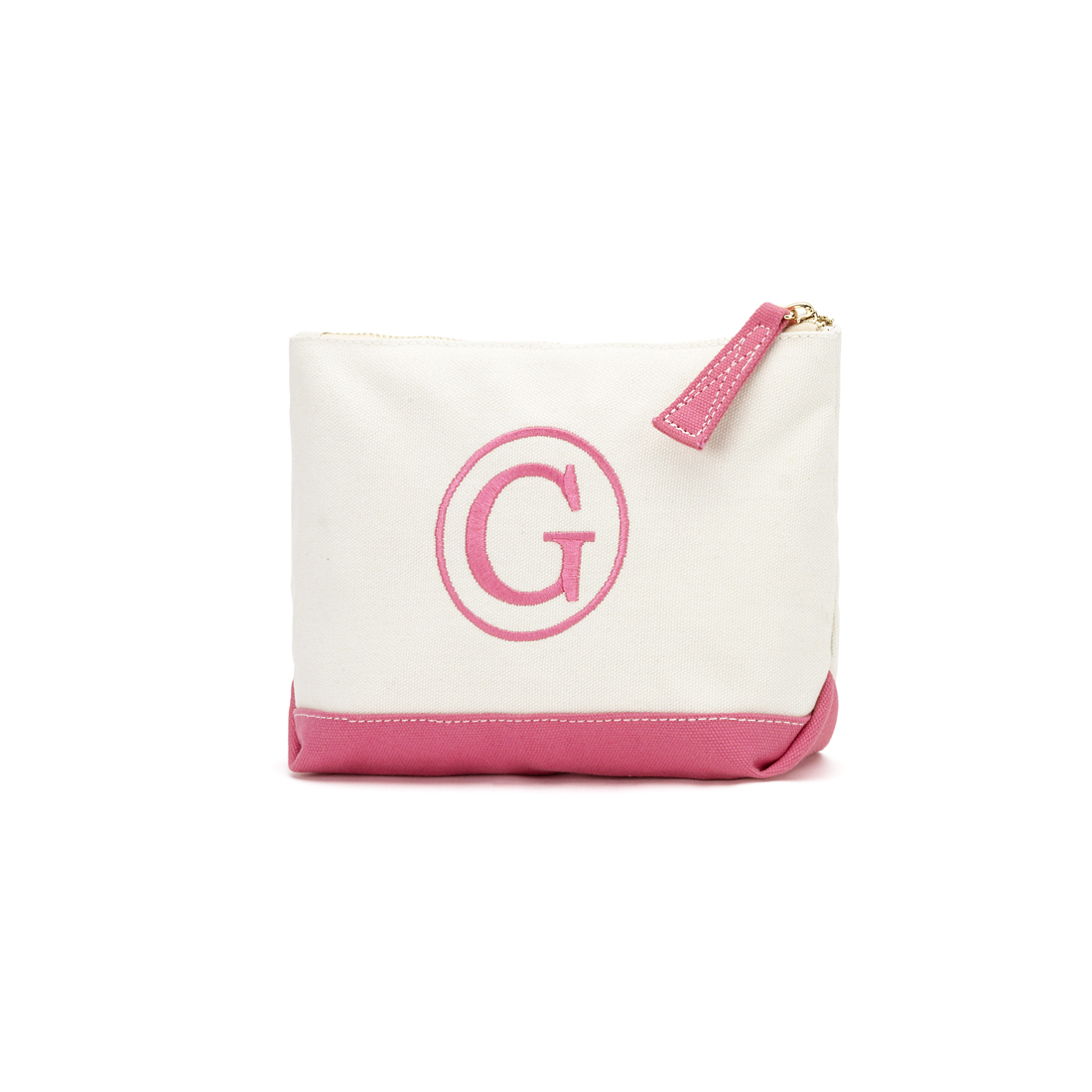 Monogrammed Canvas Cosmetic Bag in Hot Pink by Monogram Boutique