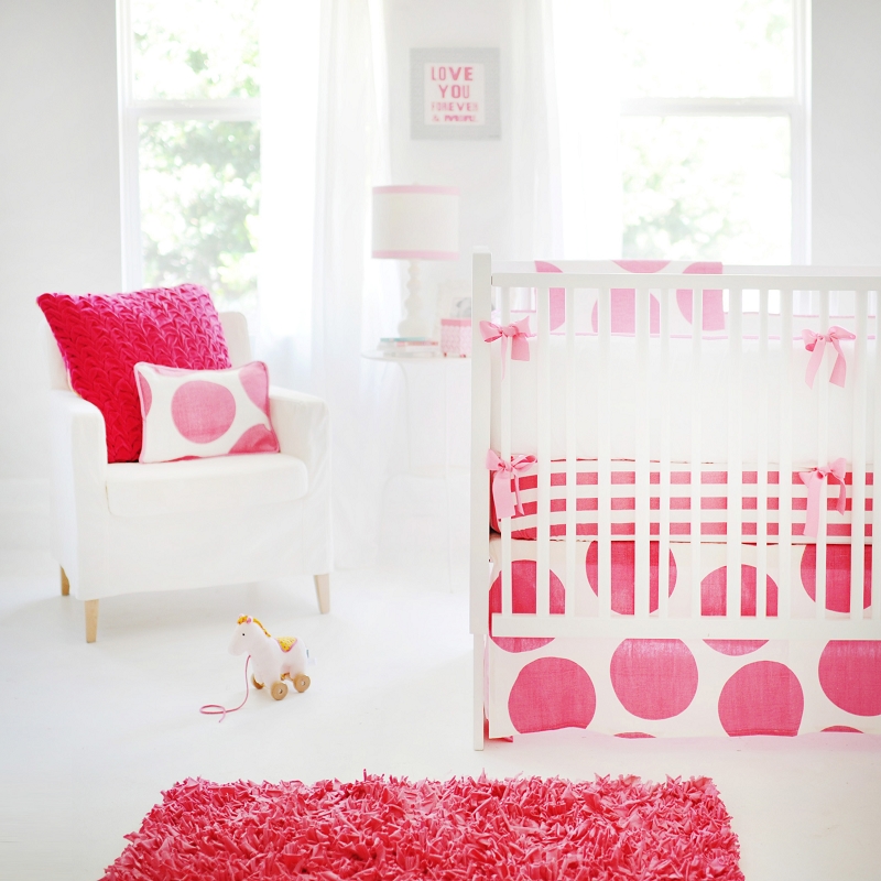 Spot On Fuschia Crib Baby Bedding By New Arrivals